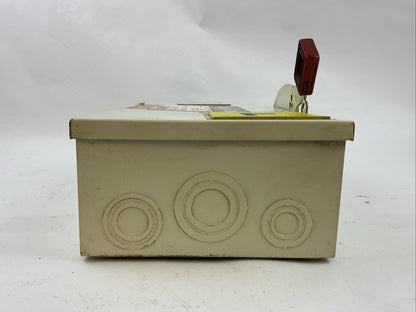 GE THN3362 SAFETY SWITCH 60A 600VAC 250VDC 3PH 60 HP TYPE 1 MOD 10 192A7029P260