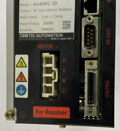 CINETIC AU45RC-20 AXIS CONTROL UNIT 230VAC 50/60HZ 200W 3.5A 1.2KVA 3P