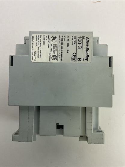ALLEN BRADLEY 100-C16*10 SER B 600VAC 30AMP 3PH 15HP CONTACTOR COIL 120V 100-S