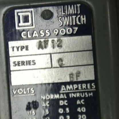 SQUARE D 9007 AF-12 Ser. C LIMIT SWITCH 600VAC/DC / 1 N.O. / 1 N.C.  NEW SURPLUS
