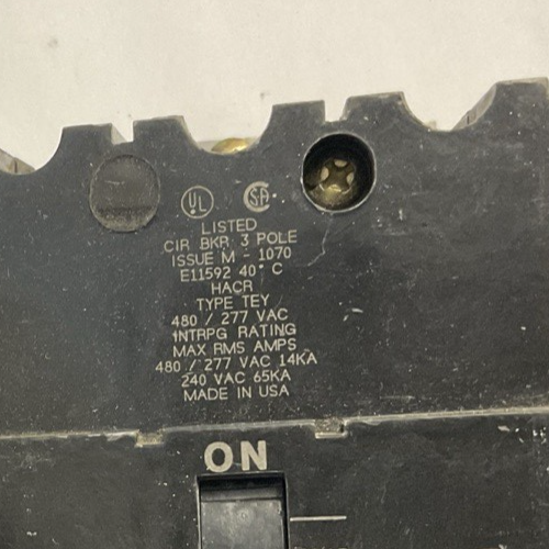 GE TEY370 CIRCUIT BREAKER 70A 480VAC 3POLE