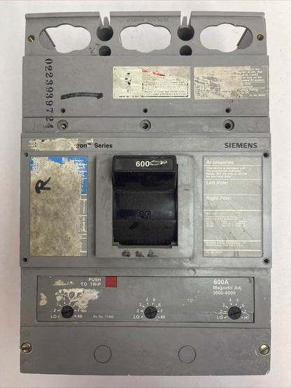SIEMENS LXD63B600?? SENTRON CIRCUIT BREAKER 600AMP 600VAC 3POLE