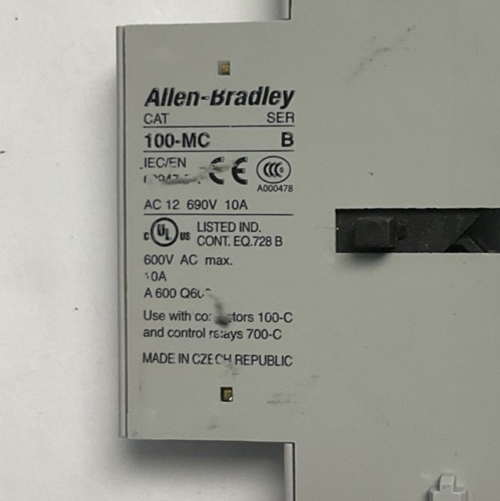 ALLEN BRADLEY 100-MC AUXILIARY CONTACT SER.B 600VAC 10A***LOTOF4***