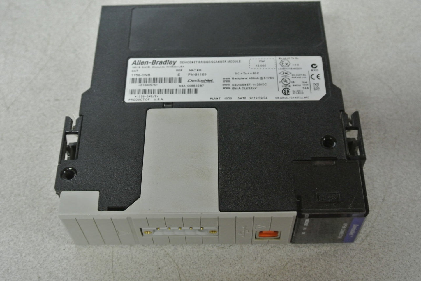 ALLEN-BRADLEY 1756-DNB DEVICENET BRIDGE SCANNER MODULE SER.E 25VDC