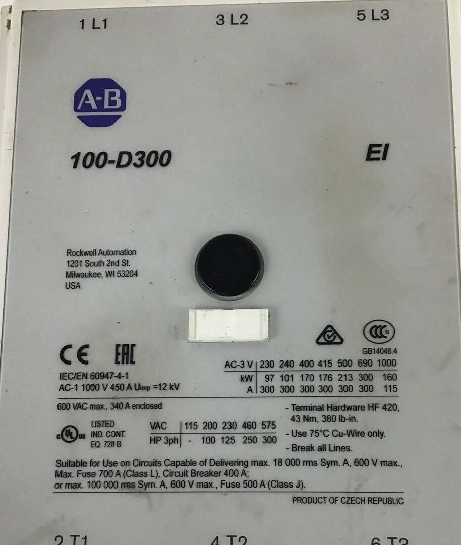 ALLEN BRADLEY 100-D300ED24 SER.B REVERSING STARTER W/ 193-EEKG SER.C