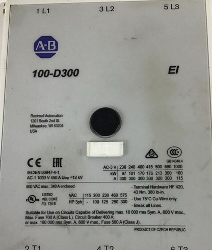 ALLEN BRADLEY 100-D300ED24 SER.B REVERSING STARTER W/ 193-EEKG SER.C
