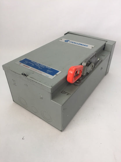 CHALLENGER RHDN321SN HEAVY DUTY SAFETY SWITCH 240VAC 30AMP 3PH 7-1/2HP RAINPROOF