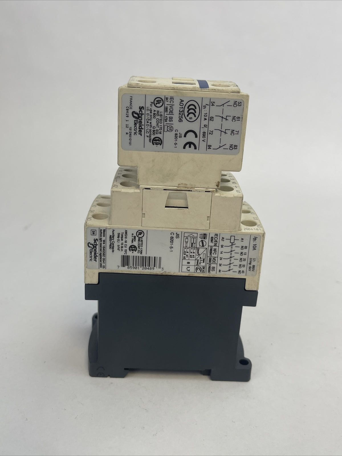TELEMECANIQUE CAD50BD CONTACTOR 10A 600VAC COIL 24VDC LADN22 LA1 DN22 AUXILIARY