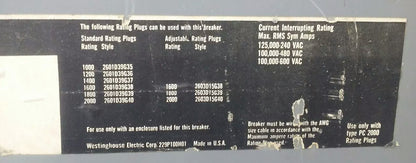 WESTINGHOUSE PC32000 MOTOR OPERATER 5661D52G01 TYPE PB-PC 120V 2A2B AUX SW