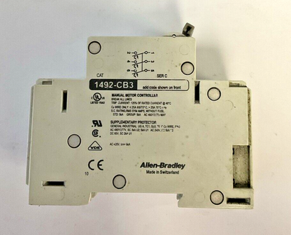 ALLEN BRADLEY 1492-CB3G400 40A 30HP MANUAL MOTOR CONTROLLER SER.C 480/277 3PH