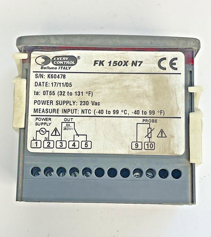 EVERY CONTROL - FK 150X N7 - EVCO CONTROLLER - 230VAC , -40 - 99° C