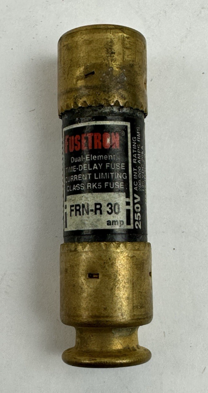 BUSSMANN FUSETRON FRN-R 30 AMP 250V DUAL ELEMENT TIME DELAY FUSE LOT OF 5