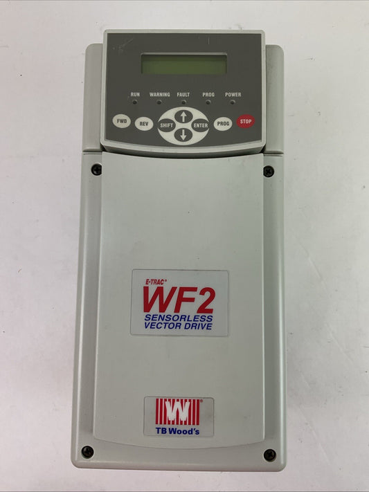 TB WOOD'S WF2C2S02-0B E-TRAC WF2 SENSORLESS VECTOR DRIVE 2HP 0-200/230V 7.8/6.8A