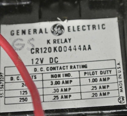GENERAL ELECTRIC CR120F120B TRANSISTORIZED SENSITIVE RELAY 0-75 OHM NEW SURPLUS