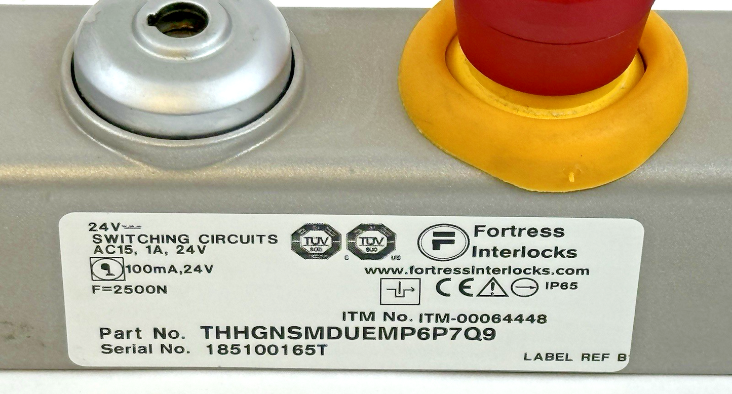 FORTRESS INTERLOCK 24V THHGNSMDUEMP6P7Q9 SAFETY SWITCH W/ KEY & Handle Actuator