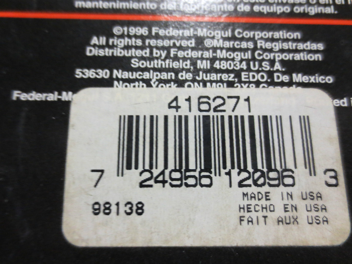 FEDERAL MOGUL NATIONAL 416271 OIL SEAL, REAR INNER, STUDEBAKER