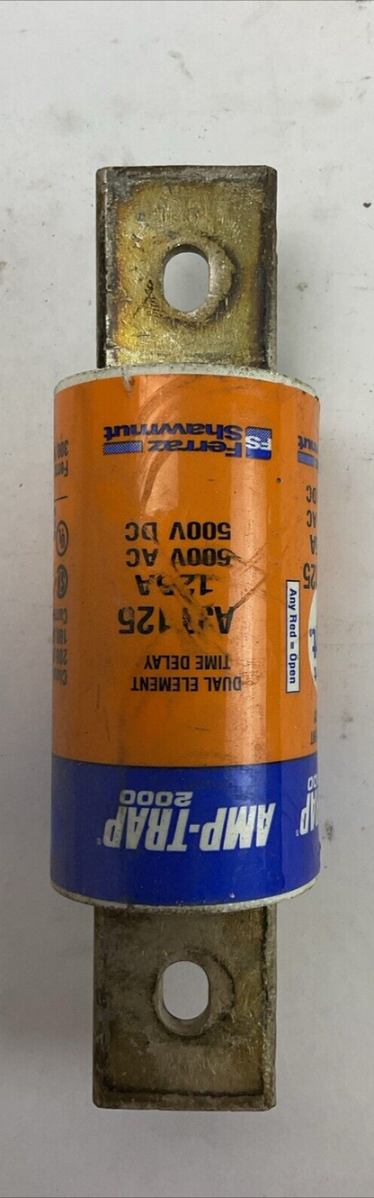FERRAZ SHAWMUT AJT125 SMART SPOT AMP-TRAP 2000 FUSE 500VDC 600VAC 125A