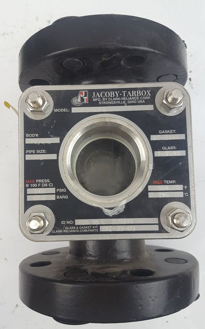 SIGHT FLOW INDICATOR 2" 600 RF FLANGED 316SS JACOBY TARBOX F910HPA 900WH
