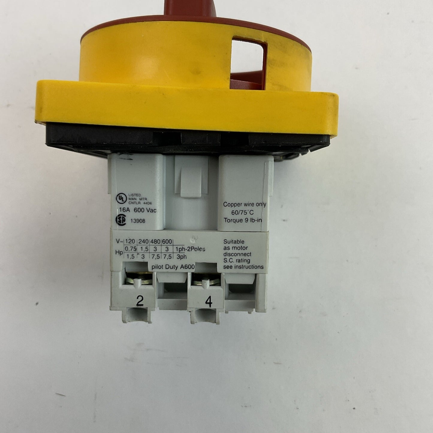 ALLEN BRADLEY 194L-E16-1752 LOAD SWITCH WITH HANDLE 600VAC 16A 3PH 7.5HP