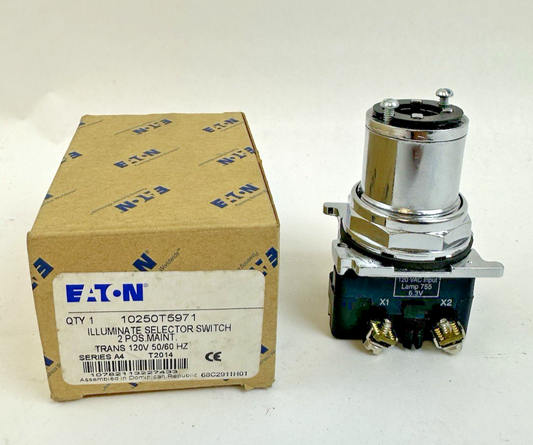 EATON CUTLER-HAMMER 10250T5971 ILLUMINATED SELECTOR SWITCH 2 POS.  120V 50/60 HZ