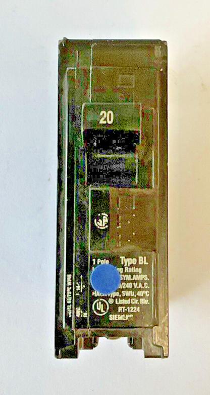 SIEMENS BL120 CIRCUIT BREAKER 20A 120/240VAC 1POLE