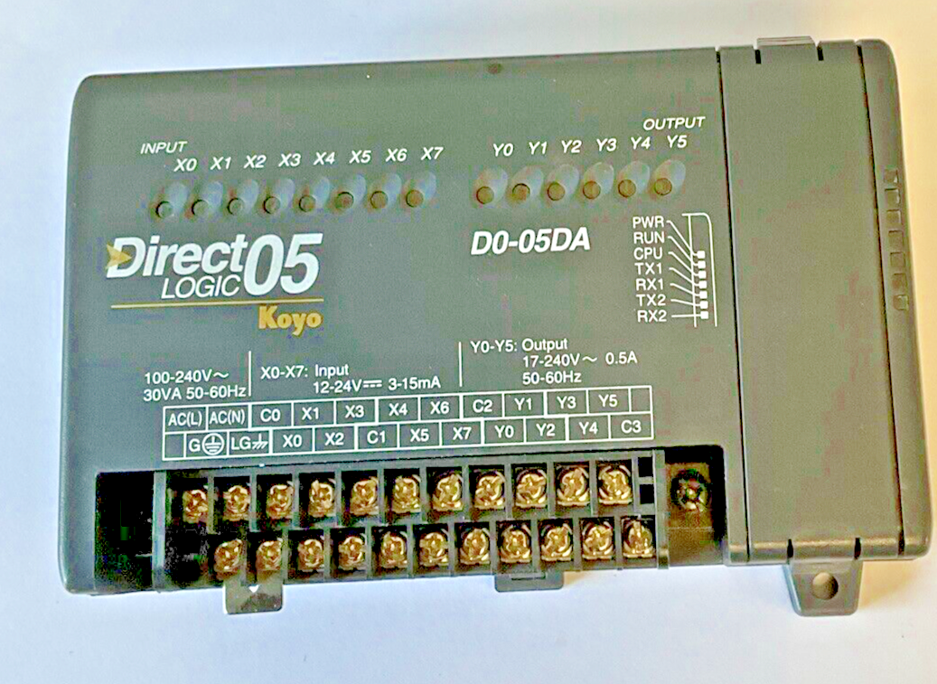 KOYO D0-05DA DIRECT LOGIC 05 100-240VAC 30VA 50-60HZ 12-24VDC