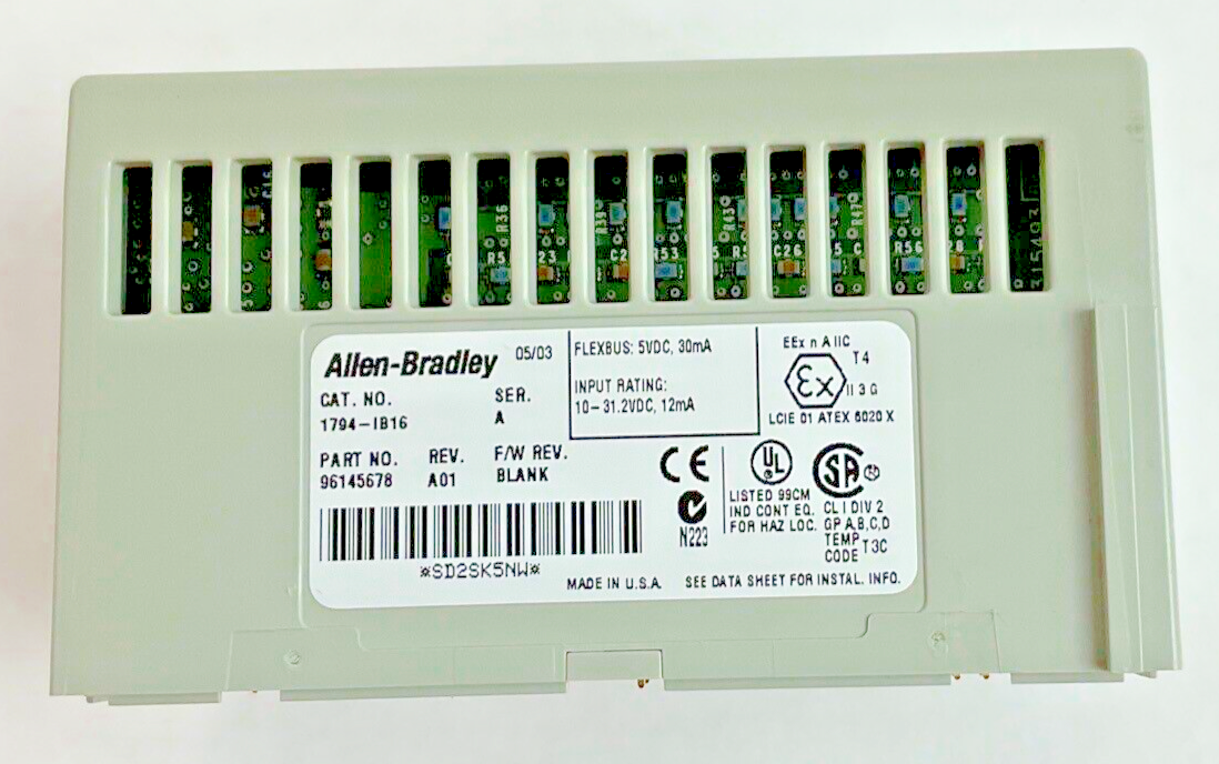 ALLEN BRADLEY 1794-IB16 SINK SER.A REV.A01 FWR BLNK 1794-TB3S TERM. BLOCK  SER.A