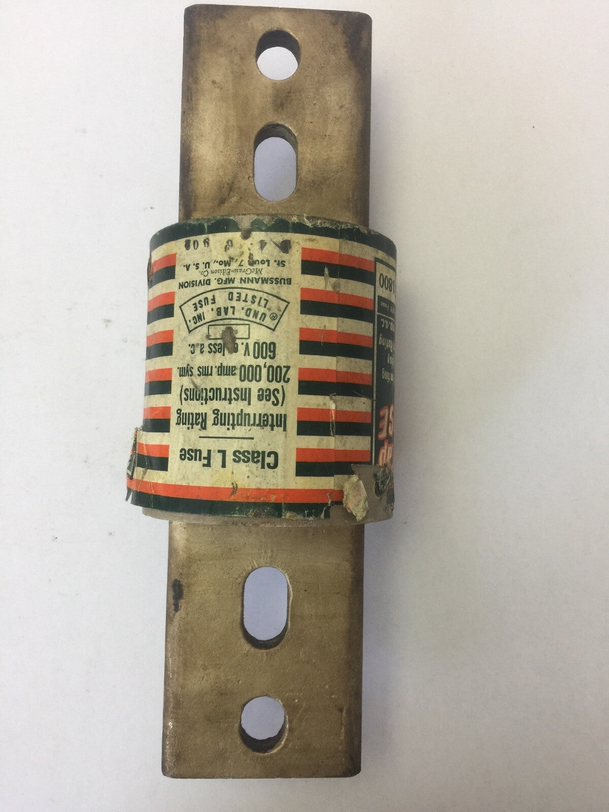 BUSS KRP-C 1800 HI-CAP FUSE CURRENT-LIMITING TIME DELAY 1800AMP 600VAC CLASS L