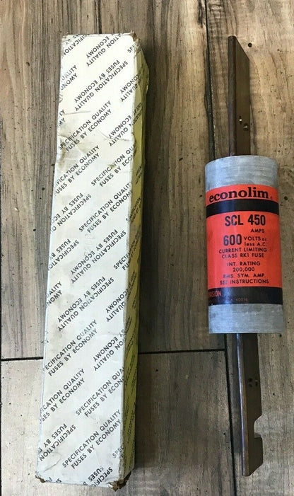 FEDERAL PACIFIC ECONOLIM SCL450 CLASS RK1 FUSE 450A 600V CURRENT LIMITING