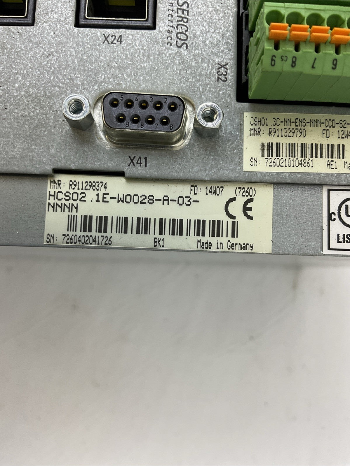REXROTH CSH01.3C-NN-ENS-NNN-CCD-S2-S-NN-FW HCS02.1E-W0028-A-03-NNNN INDRADRIVE C