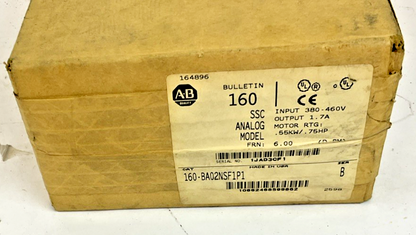 ALLEN BRADLEY 160-BA02NSF191 ANALOG AMPLIFIER MOTOR DRIVE .75HP SER.B FRN:6.0.