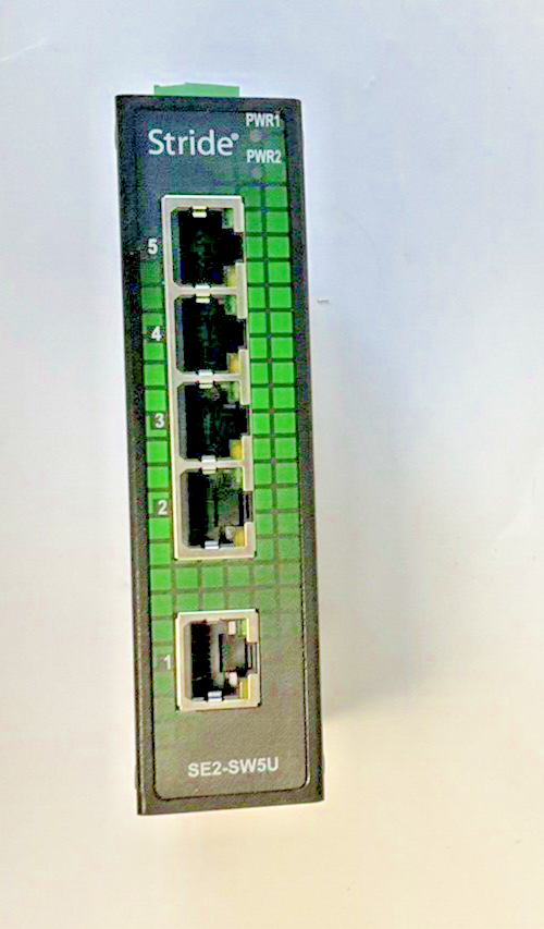 AUTOMATION DIRECT STRIDE SE2-SW5U ETHERNET SWITCH HW. REV V1.10 9-60VDC 0.38A