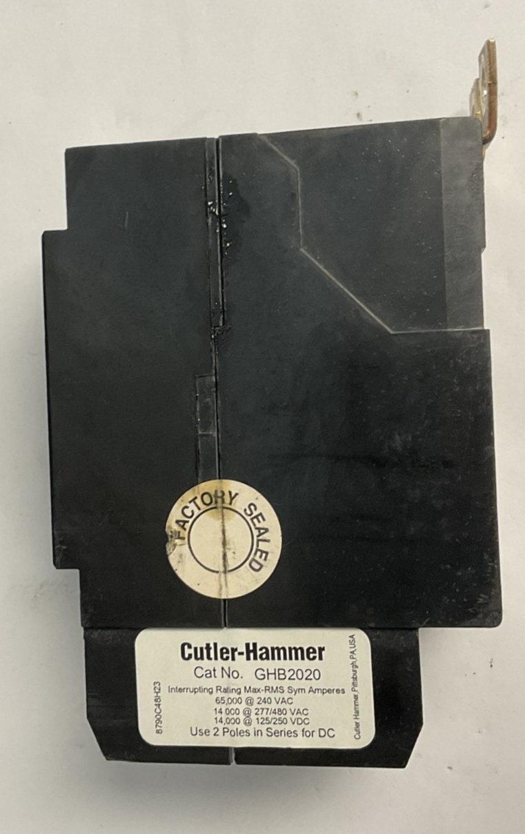 CUTLER HAMMER GHB2020 CIRCUIT BREAKER 20A 480VAC 250VDC 2P