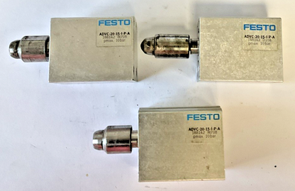 FESTO ADVC-20-15-I-P-A PNUEMATIC CYLINDER (2 W708) (1 D108) 10BAR ***LOTOF3***