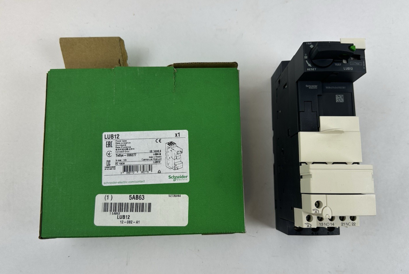 SCHNEIDER ELECTRIC LUB12 POWER BASE TESYS U 12A 3-POLE 600VAC 036277