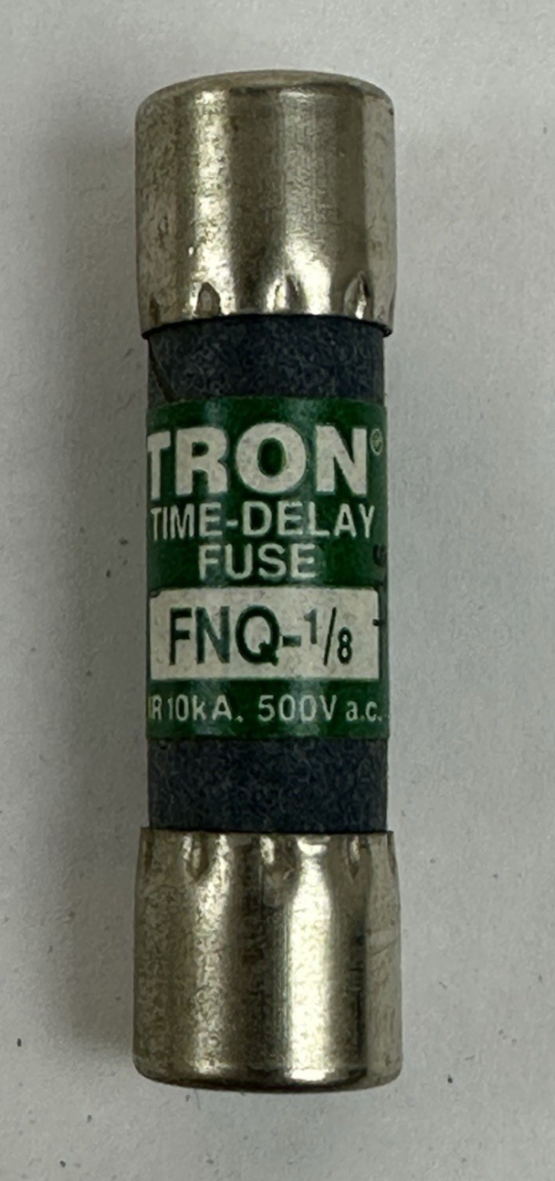BUSSMANN TRON FNQ-1/8 1/8 AMP 500VAC TIME-DELAY FUSES – LOT OF 10