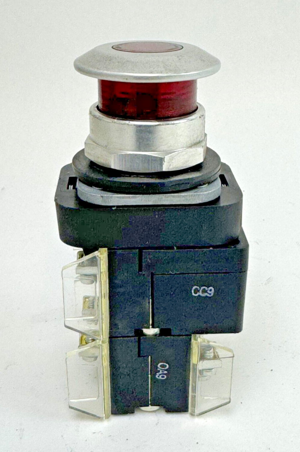 ALLEN-BRADLEY - 800T-FXTQH2RA5 SER. U - RED MUSHROOM PUSH/PULL BUTTON W/ BLOCK