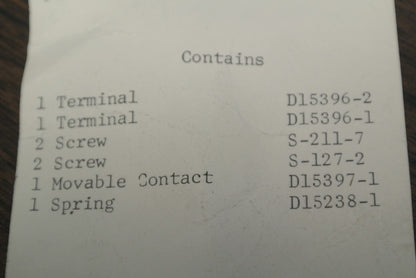 FURNAS 75BA15 CONTACT SET / NEW SURPLUS