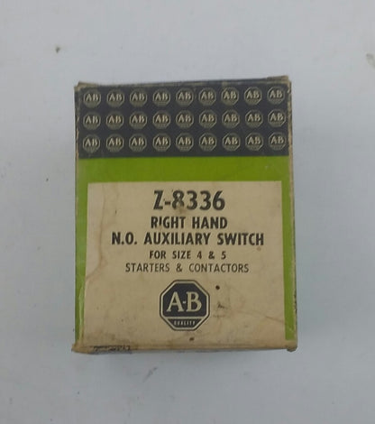 ALLEN BRADLEY Z-8336 RIGHT HAND N.O. AUX SWITCH, SIZE 4 & 5, NEW