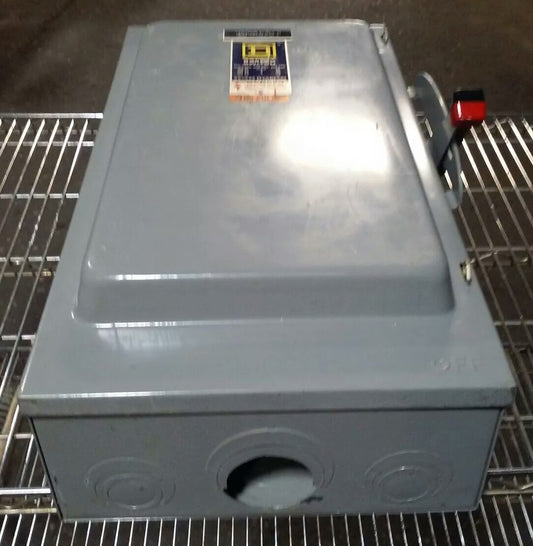 SQ. D HU364, SER. D2, SAFETY SWITCH, 200A, 600VAC/250DC, 3PH, MAX H.P. 150  USED
