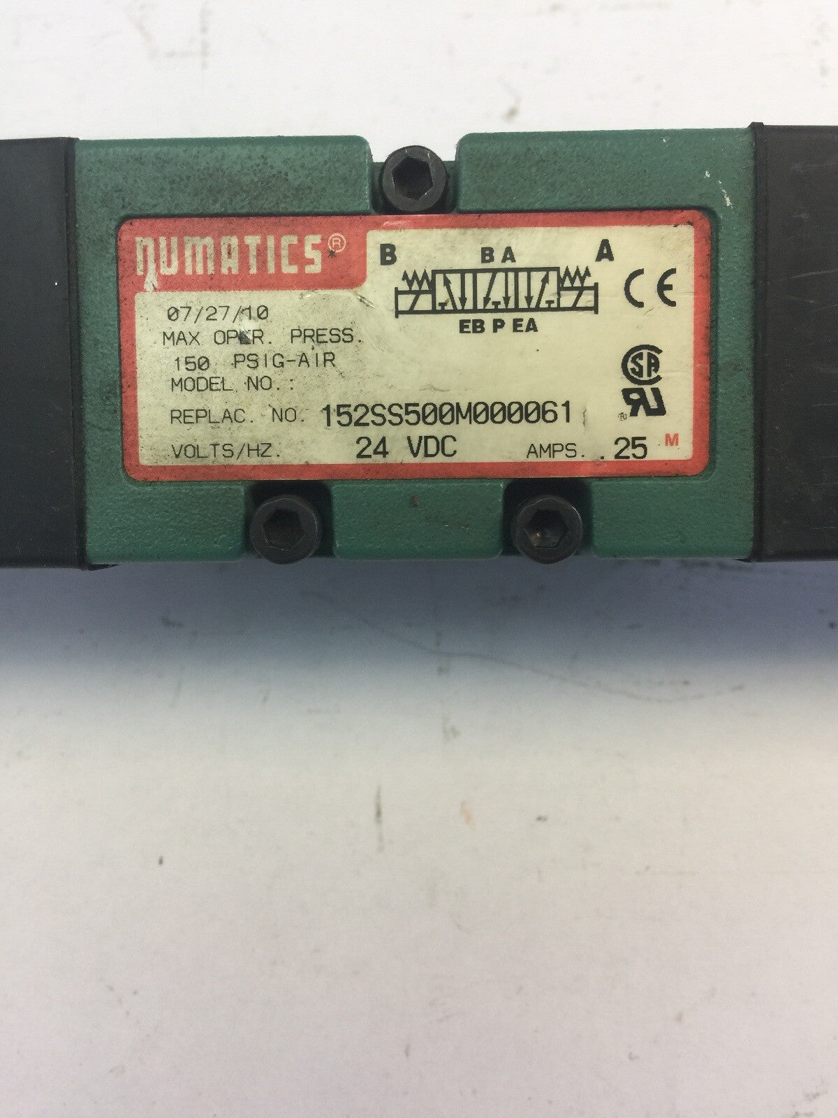 NUMATICS 225-372 SOLENOID VALVE 24VDC 6.0W