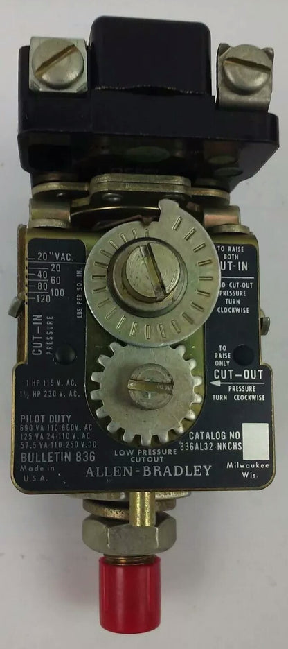 ALLEN BRADLEY 836-AL32-NKCHS, SERIES A, PRESSURE SWITCH, NEW