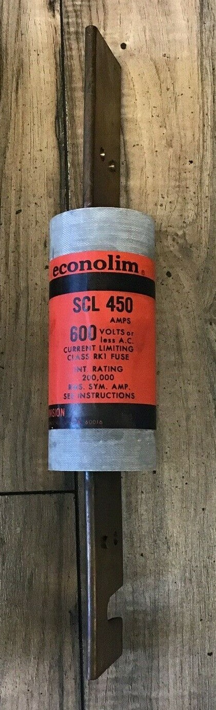 FEDERAL PACIFIC ECONOLIM SCL450 CLASS RK1 FUSE 450A 600V CURRENT LIMITING