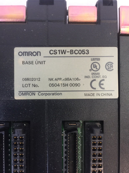 OMRON CS1W-BC053 BASE UNIT W/ C200HW-PA20S POWER SUPPLY 100-120/200-240VAC