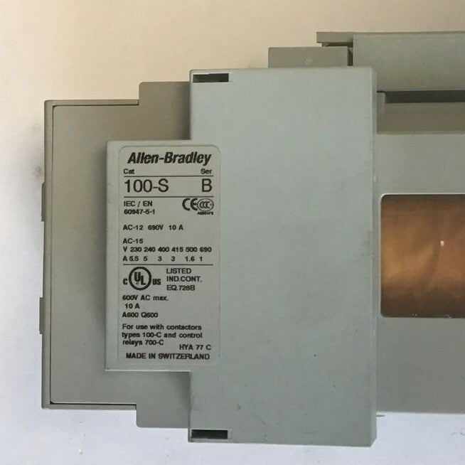 ALLEN BRADLEY 100-C30Z*00 CONTACTOR SER.C 600VAC 55A W/100-S & 100-FSD250