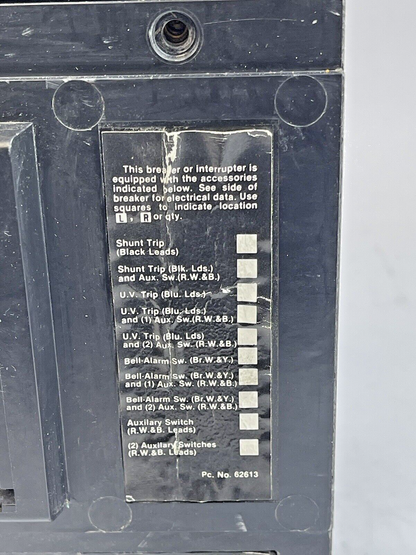 ITE - JJ63B250 - CIRCUIT BREAKER - 250 A, 600 VAC, 3 POLE, TYPE JJ6