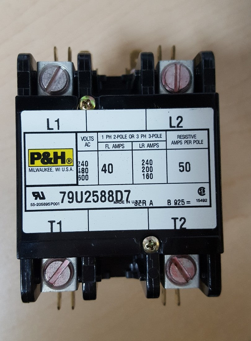 P&H 79U2588D7 160 Amp, 600V AC 3 Pole Contactor SER A