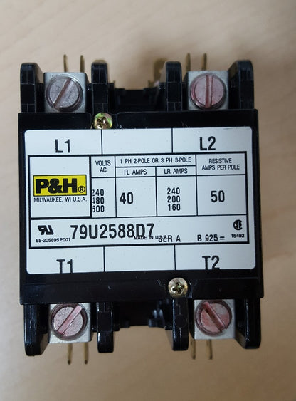 P&H 79U2588D7 160 Amp, 600V AC 3 Pole Contactor SER A