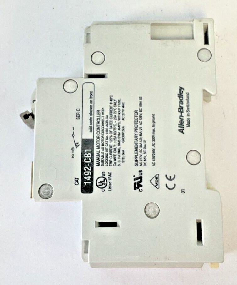 ALLEN BRADLEY 1492-CB1 G030 CIRCUIT BREAKER  3A SER.C 1/3HP 277VAC 1PH**LOTOF4**