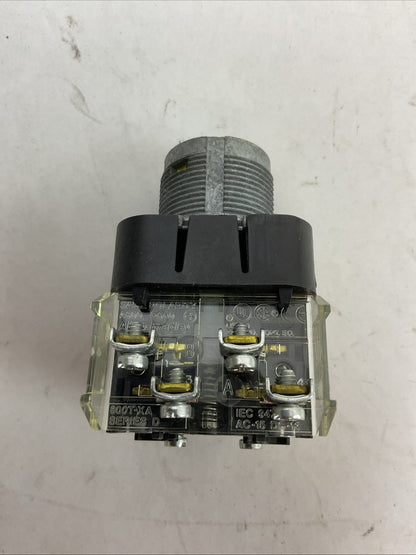 ALLEN BRADLEY 800T-16HW2KB6AX SER U 120VAC 0.90WATTS ILLUMINATED SELECTOR SWITCH